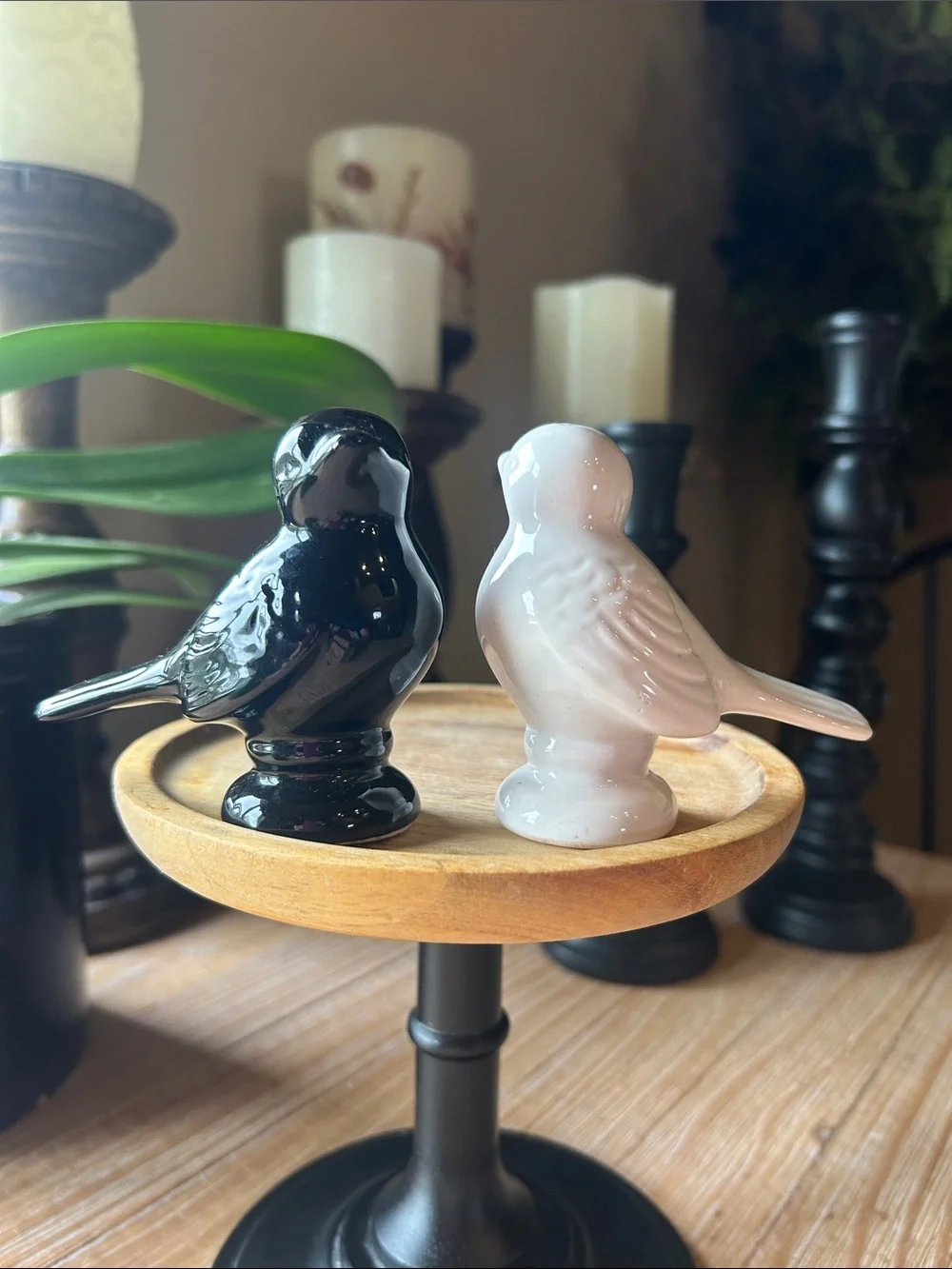 Bird Salt & Pepper Shakers. Black & White.
